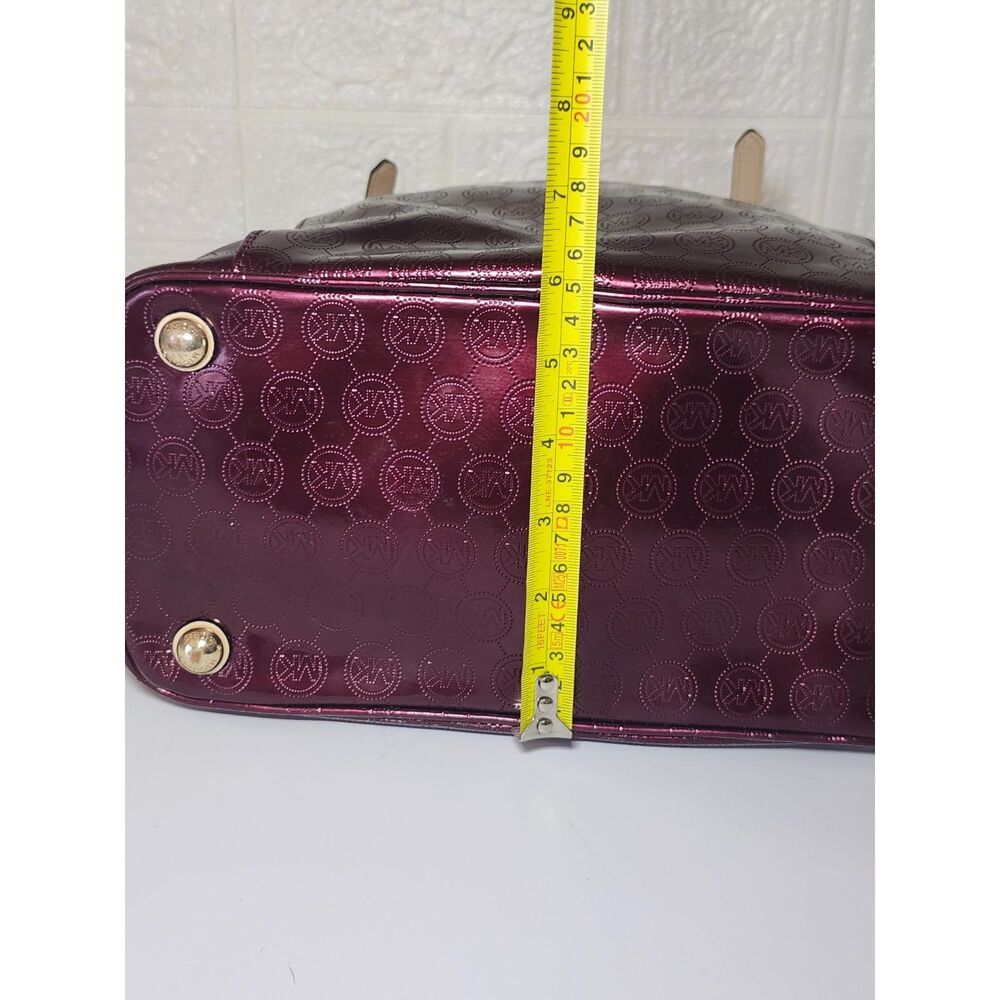 Michael Kors Jet Set East West Tote Plum Gold Hardware Signature Mobwife Shopper - Picture 15 of 15